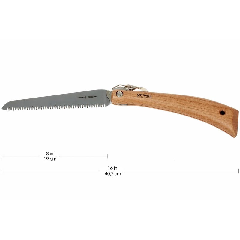 Opinel Folding Saw - Gardening and Camping Folding Carbon Steel Saw with Beechwood Handle - Image 3